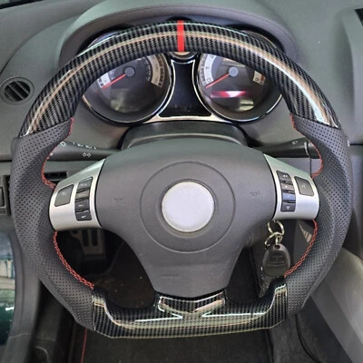 Volante de fibra de carbono Hydro Dip apto para Pontiac Solstice 2006-2009 Red Line Foto 1 de 4