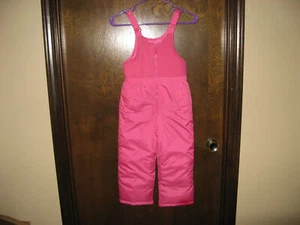 Mädchen OshKosh Bgosh Barbie rosa Latz Schnee Puffer gefüttert 1/2 Reißverschluss Overall L/6X - Bild 1 von 3