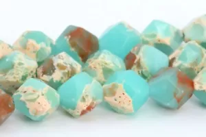 Mint Green Imperial Jasper Beads Star Cut Faceted Loose Beads 5-6/7-8/9-10MM - Picture 1 of 4