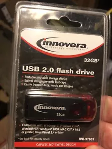 ivr37632 USB 2.0 Flash Drive 32GB, Portable Capless Swivel Design - Picture 1 of 1
