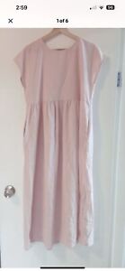 GORMAN 100% linen + cotton relaxed long shirt lee dress in pastel pink Size M
