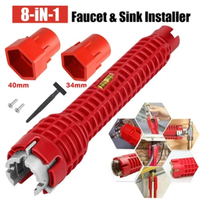 8 in1 Sink Basin Multifunction Faucet Wrench Install Tap Spanner Installer Tools - Image 1 of 4