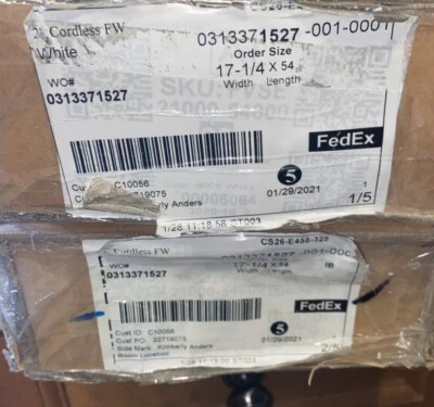 Pair Of Nien Made White 2" cordless Faux White Wood blinds. -  17-1/4 W X 54 L - Image 1 of 4