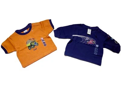 Gymboree Baby Boy 0-3 Months Orange Short Sleeve Top & Navy Long Sleeve Top NEW - Image 1 of 4