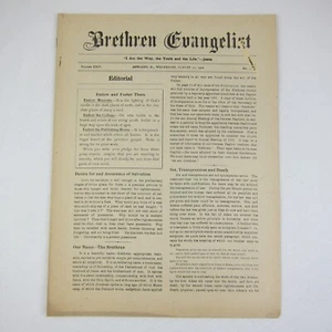 Brethren Evangelist Christliche Zeitung Ashland Ohio Antik 27. August 1902 - Bild 1 von 12