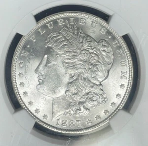 1887 MORGAN SILBER DOLLAR ~ NGC - MS 63 ~ SCHÖNE MÜNZE ~ REF #59-033 - Bild 1 von 4