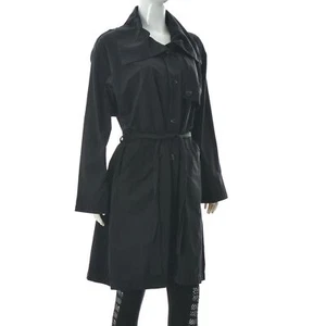 The Masai Women's Trench Coat Size M Medium Black Waist Belt - Picture 1 of 7