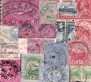 Bermuda POSTMARKS on stamp or piece 60 items - sold singly - Picture 1 of 67