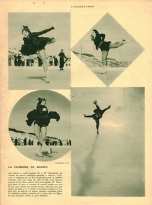 Document ancien la patinoire de Megève 1937 issu de magazine - Picture 1 of 2