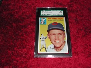 1954 Topps # 22 Reds  Jim Greengrass SGC Graded 6 EX-MT