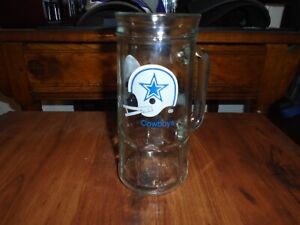 Vintage Dallas Cowboys Beer Glass Mug Fisher Peanuts 7" Tall Beer NFL Football