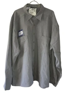 Nuova camicia LA County ISD Internal Services Utility bottoni davanti taglia 54/R XXL/R - Foto 1 di 12