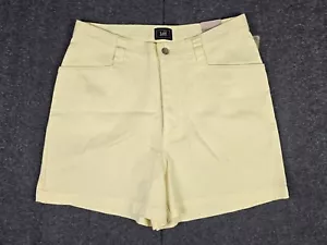 Lee Casuals For Women Plain Front Shorts Size 10 Medium Yellow Stretch Chinos - Picture 1 of 9