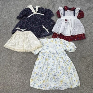 3 Vtg 18” Doll Clothes Lot Handmade To Fit American Girl 2 Dresses & Nightgown - Picture 1 of 20