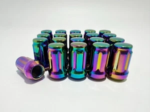 27 Neo Chrome 6 Spline Lug Nuts 12x1.5 Fits Toyota 4Runner Tundra FJ Tacoma +Key - Picture 1 of 7