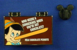 Pinocchio Milk Chocolate Peanuts Hinged Confections Mystery Pin # 90803 - Picture 1 of 4