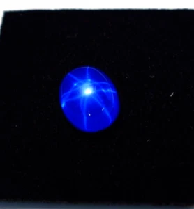 Star Cabochon Oval Shape BLUE Sapphire 5.50 CT Approx. Certified Loose Gemstone - Picture 1 of 7
