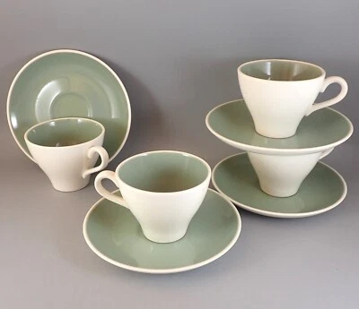 Conjuntos de xícaras e pires Harker Sage verde hera coroa de flores (4 pares) Harkerware - Imagem 1 de 4