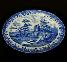 Platter Oval Serving Plate Flo Blue Castle Fine China Japan Transferware