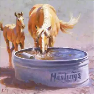 Piastrella per cavalli Backsplash Jim Rey Equine Art Murale in Ceramica RW-JRA004 - Foto 1 di 7