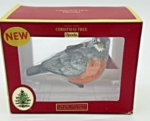 Spode Orange Breast ROBIN/Bird Ceramic Christmas Tree Ornament NEW - Picture 1 of 10