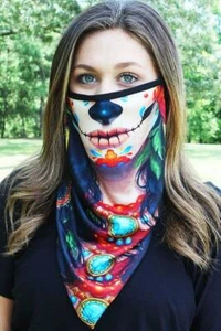 Multi-Color Halloween Anytime Bandana Face Mask Neck Gaiter. One Size Fits Most. - Picture 1 of 1