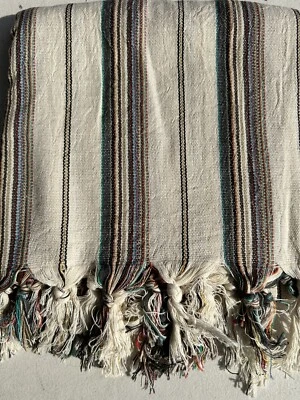 Toalla | Toalla de algodón turco | Toalla de doble cara con estampado de rayas, marfil Foto 1 de 4