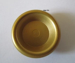 Lego 6256 x2 Assiette Dish Metallic Gold Doré 5378 4842 7582 7578 40056 MOC A17 - Foto 1 di 1