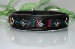 Outlet Lederhalsband Indianer Kristall 4cm x 50cm schwarz UVP 24,99 - Bild 1 von 4