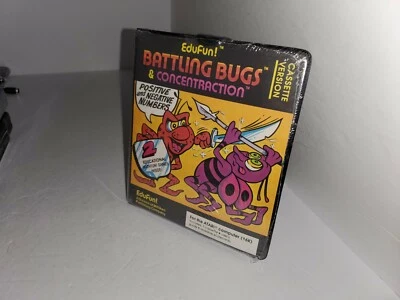 NEW  RARE BATTLING BUGS & CONCENTRATION GAME FOR ATARI COMPUTER 16K CASSETTE G24 - Image 1 of 2