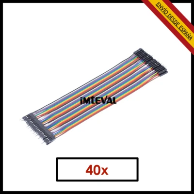 40x Cables 20cm Macho Macho jumpers dupont 2,54 arduino protoboard cable proyect - Imagen 1 de 2