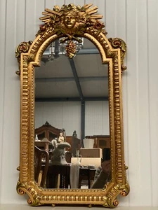 SUPER SALE !!! A Monumental Carved Italian Mirror in wood - 37.20 inch high - Picture 1 of 24