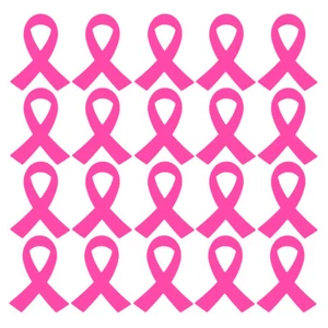  320 Pcs Pink Ribbon Stickers Cancer Awareness Anti Domestic Violence - Picture 1 of 12