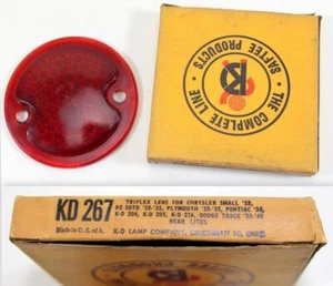 NOS K-D Lamp Co. KD 267 Glass Tail Light Lens w/ Box DeSoto Plymouth Pontiac - Picture 1 of 6