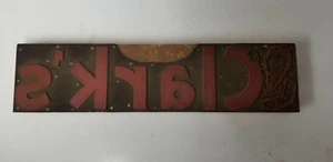 printing letterpress printer block Clark's  - Picture 1 of 4