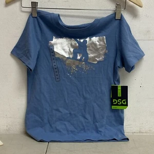 DSG Boys' Cotton Graphic T-Shirt Dusted Blue Hitting Slopes DAB21108 Summer - Picture 1 of 3