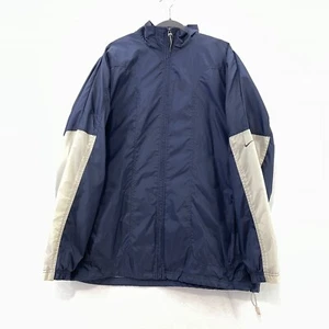 Nike Windbreaker Trainingsjacke Herren XL Blau Weiß 100% Nylon Reißverschluss Langarm - Bild 1 von 10