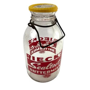 Botella de vidrio de medio galón Rieck's Sealtest de colección con tapa - Imagen 1 de 18