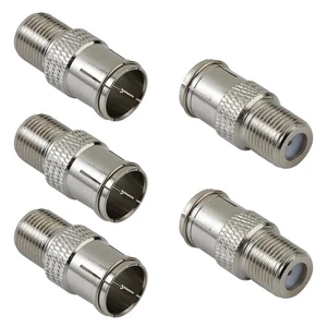 QDiShi Koaxialkabel Schnellverbinder vernickelt F-Typ RG6 Stecker auf Buchse - Bild 1 von 4