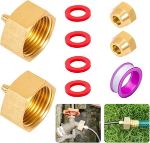 2 Pack Garden Hose 2 Sets 3/4'' to 1/4'' Adapter, Brass - Picture 1 of 7