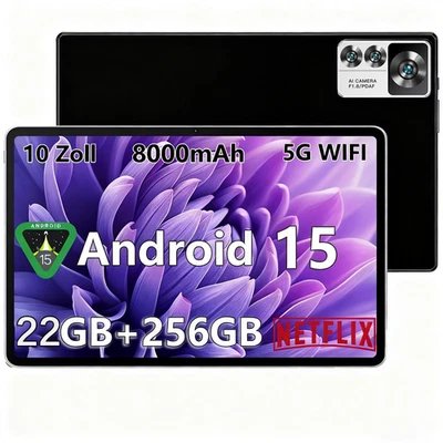 2025 Neuest Tablet Android 15 10.1 Zoll 22GB RAM+256GB ROM 8Core 5G WiFi - Bild 1 von 4