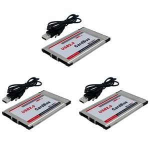 3X PCMCIA to USB 2.0 CardBus Dual 2 Port 480M Card Adapter for Laptop PC4018 - Picture 1 of 5