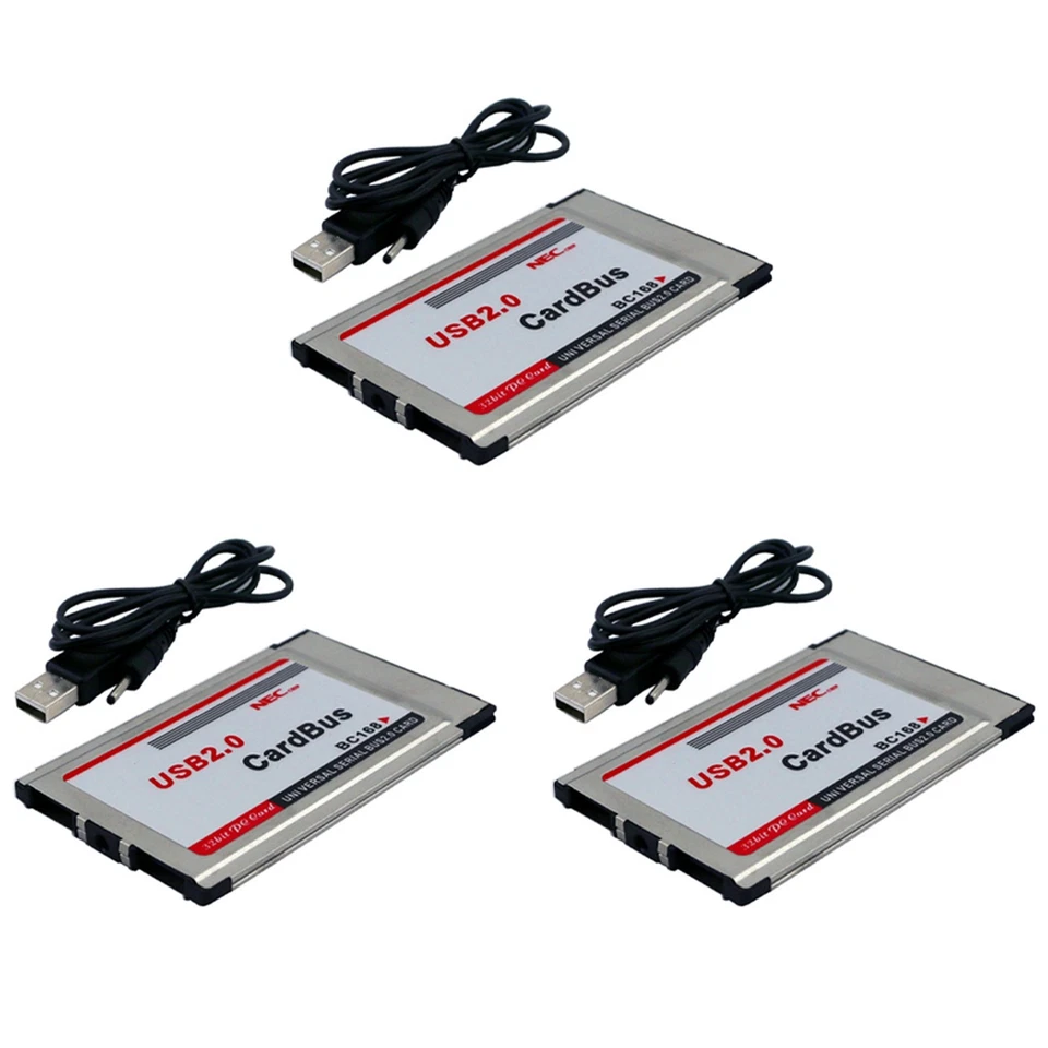 3X PCMCIA to USB 2.0 CardBus Dual 2 Port 480M Card Adapter for Laptop PC4018 - Image 1 of 4