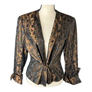 JS Collections Jacke Damen Gr. 12 Schwarz Jacquard Perlen Elegant Abendmode - Bild 1 von 15