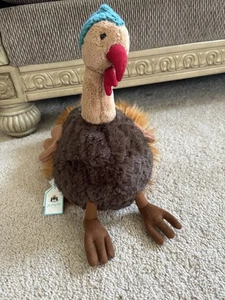 NWT Jellycat Theo Turkey Plush Stuffed Animal Thanksgiving Christmas Bird 10" - Picture 1 of 10