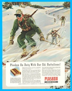 Plaskon soldatini neve battaglione sci esercito militare seconda guerra mondiale stampa annuncio 1942 - Foto 1 di 4