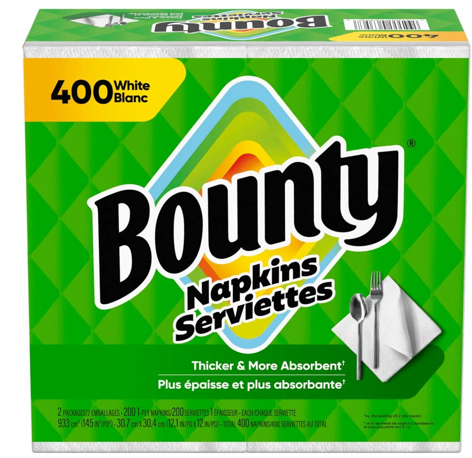 Servilletas de papel Bounty, blancas, 400 unidades envío gratuito Foto 1 de 1