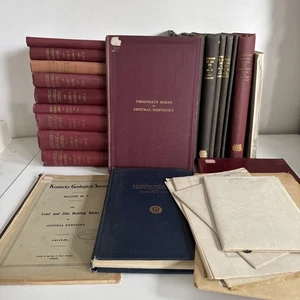 Kentucky Lot of 21 Geological Survey USGS Books PLUS Many Maps 1905-1922 Vtg - Foto 1 di 22