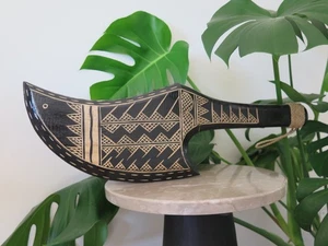 Hawaii handgefertigt Massivholz Samoaner 20" Kriegsdolch Stamm graviert Waffe hängend - Bild 1 von 5