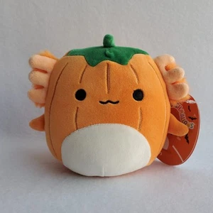 Squishmallow GABIN the PUMPKIN AXOLOTL 5" orange plush HALLOWEEN 5 inch 2024 - Picture 1 of 7